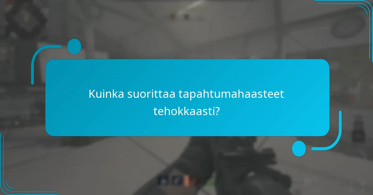 Kuinka suorittaa tapahtumahaasteet tehokkaasti?
