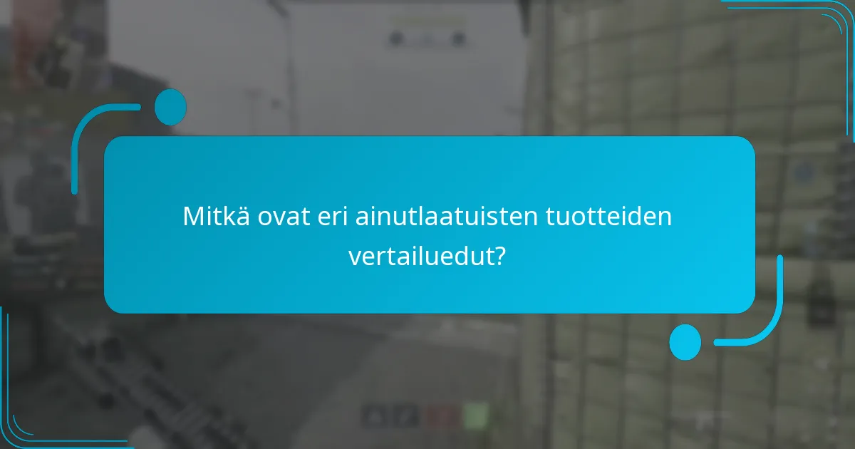 Mitkä ovat eri ainutlaatuisten tuotteiden vertailuedut?